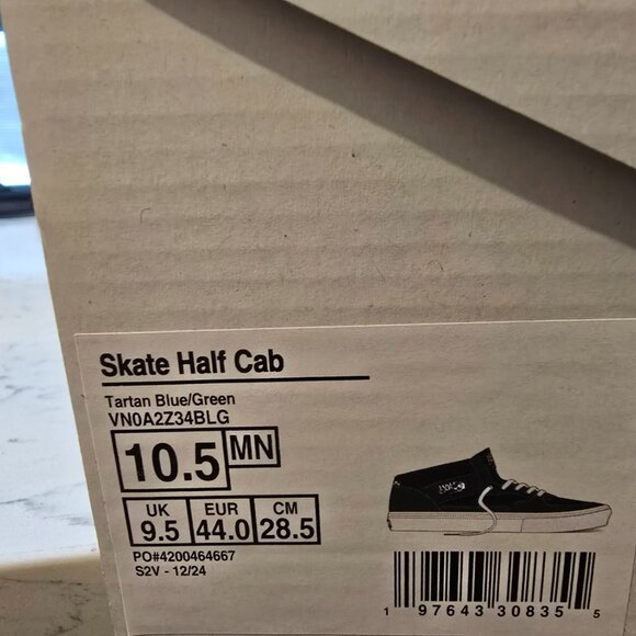 VANS SKATE HALF CAB SHOE Tartan Blue / Green VN0A2Z34BLG MENS SIZE 10.5 NEW - Picture 9 of 13